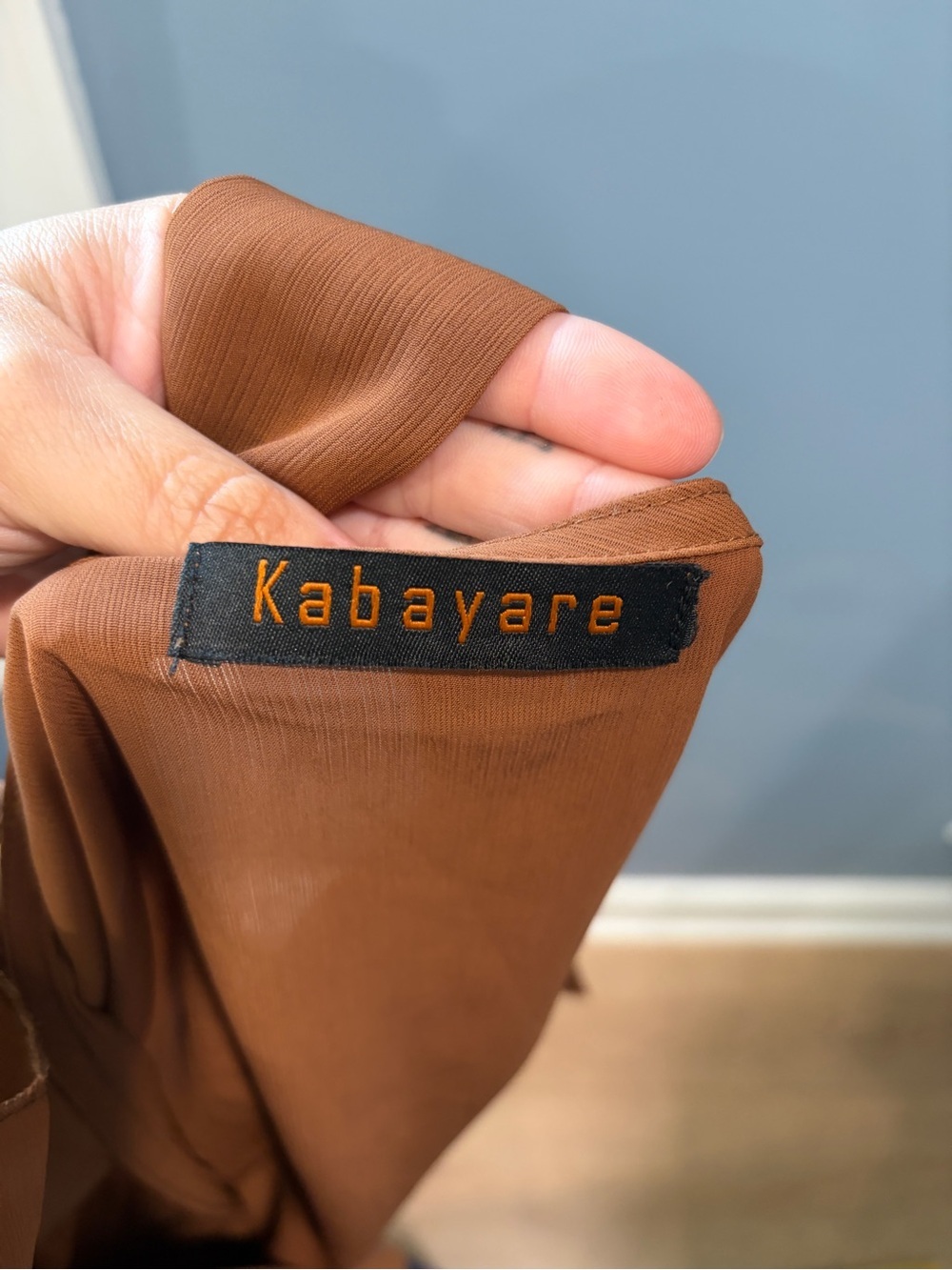 Kabayare Brown Long Duster Kimono Cardigan Ruffle Hem Tie Waist One Size Maxi - Picture 8 of 9